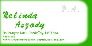 melinda aszody business card